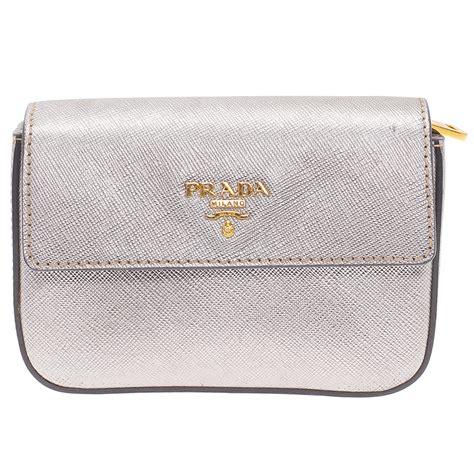 prada silver clutch